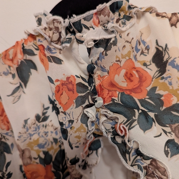 Open Back Floral Ruffle Dress - Picture 6 of 9